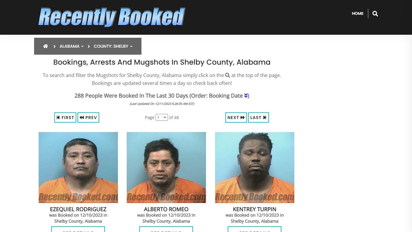 Recent bookings, Arrests, Mugshots in Shelby County, Alabama
