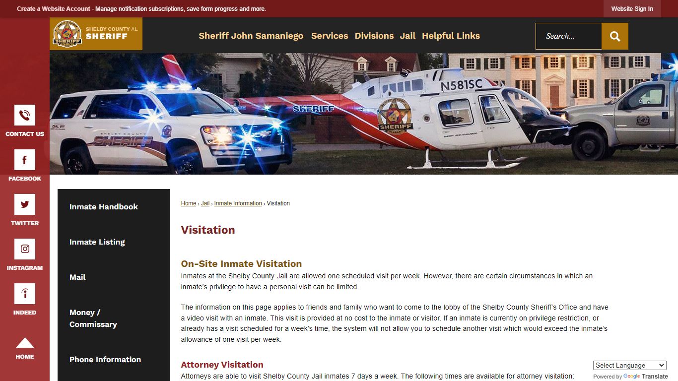 Visitation | Shelby County Sheriff, AL